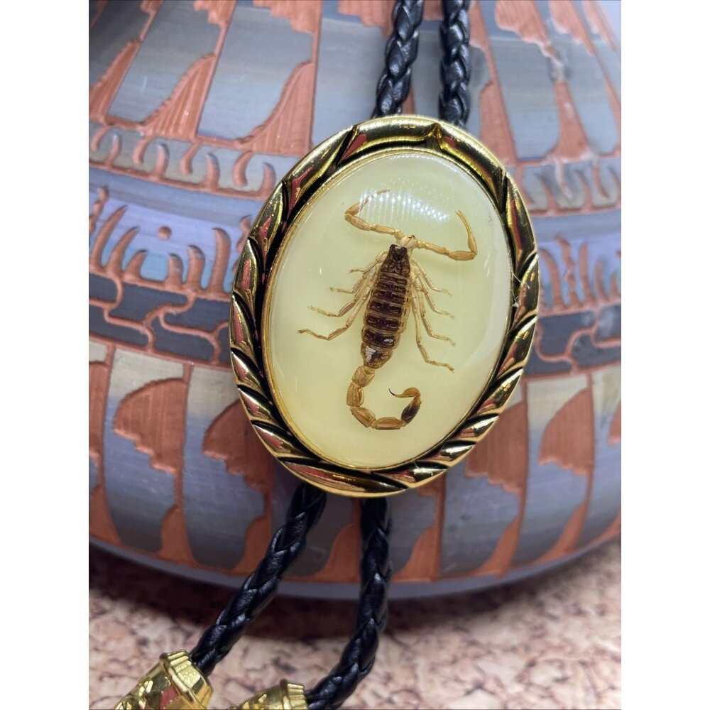 Scorpion Bolo Tie BIRTHDAY DAD Gold Father Dad  Lariat Western GLOW IN DARK Gift